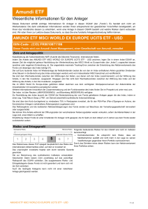 Wesentliche Informationen für den Anleger AMUNDI ETF MSCI