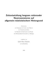 Zeitentwicklung langsam rotierender Neutronensterne auf allgemein