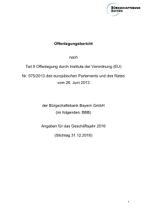 (EU) VO 575/2013 - Bürgschaftsbank Bayern