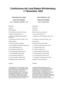 Costituzione del Land Baden-Württemberg 11 Novembre 1953