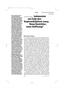 Indonesien am Ende des Superwahljahres 2004: Neue Gesichter