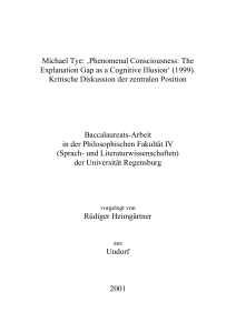 Michael Tye - Publikationsserver der Universität Regensburg