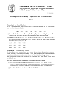 Hausaufgaben zur Vorlesung »Algorithmen und Datenstrukturen