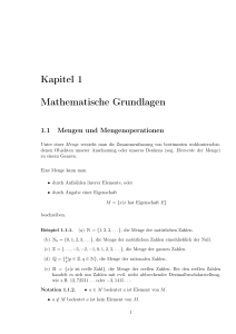 Kapitel 1 Mathematische Grundlagen