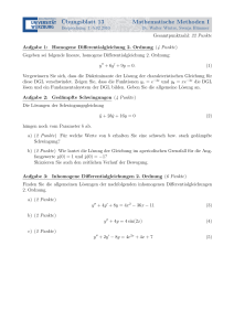 ¨Ubungsblatt 13 Mathematische Methoden I