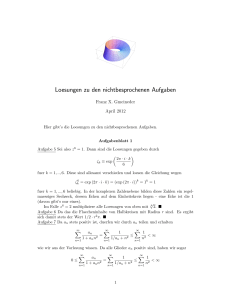 Loesungen zu den nichtbesprochenen Aufgaben