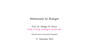 Mathematik für Biologen - Universität Düsseldorf: Mathematik