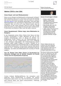 Wahlen 2016 in den USA - Deutsche Asset Management