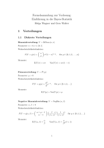 Einführung in die Bayes-Statistik 1 Verteilungen