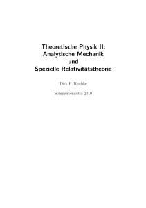 Theoretische Physik II: Analytische Mechanik und Spezielle