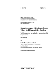 Harmonisierung von Prüfmethoden für den Vollzug der EG