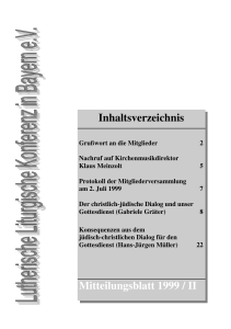 Mitteilungsblätter 1999 - II - Lutherisch Liturgische Konferenz in