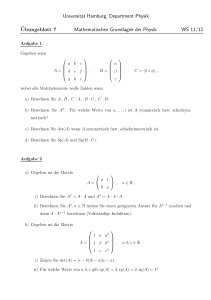 Universität Hamburg, Department Physik ¨Ubungsblatt 7