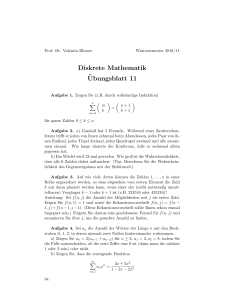 Diskrete Mathematik ¨Ubungsblatt 11