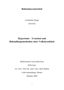 Bakkalaureatsarbeit Hypertonie – Ursachen und