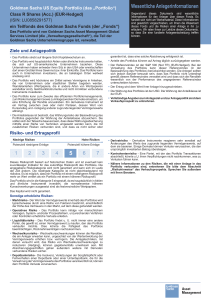 Key Investor Information - Goldman Sachs Asset Management