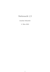 Mathematik 1/2 - Fourier