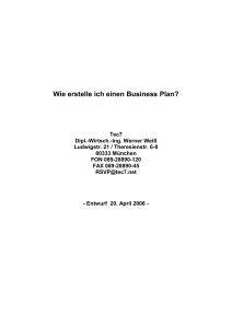 Wie erstelle ich einen Business Plan?