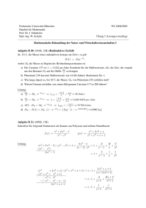 Technische Universität München WS 2008/2009 Fakultät für