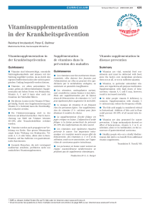 Vitaminsupplementation in der Krankheitsprävention