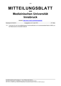 mitteilungsblatt - Medizinische Universität Innsbruck