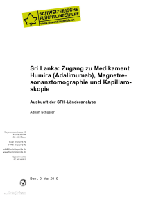 Sri Lanka - Schweizerische Flüchtlingshilfe