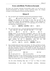 Erste schriftliche Wettbewerbsrunde Klasse 8