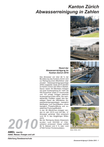 Kanton Zürich Abwasserreinigung in Zahlen