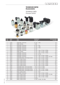 TECHNISCHE DATEN Druckschalter TECHNICAL