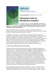 Islamunterricht an öffentlichen Schulen?