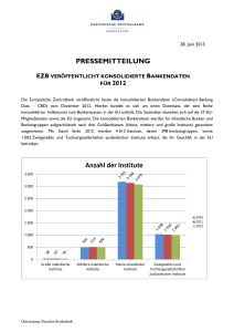 EZB veröffentlicht konsolidierte Bankendaten für 2012