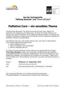 Palliative Care – ein sensibles Thema - forum-60-plus