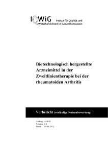 A10-01 - Vorbericht - Biologika: Zweitlinientherapie bei