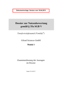 Dossier zur Nutzenbewertung gemäß § 35a SGB V