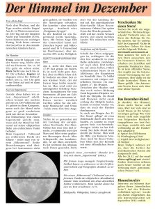 Der Himmel im Dezember - Volksblatt Astronomieseiten