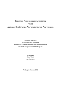 neuartige phosphoniumkatalysatoren für die anionisch ringöffnende