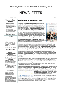 newsletter - Auslandsgesellschaft Intercultural Academy