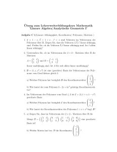 Lineare Algebra/Analytische Geometrie I