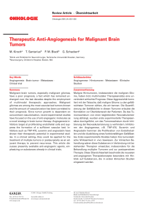 Therapeutic Anti-Angiogenesis for Malignant Brain Tumors