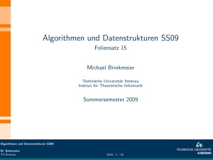 Algorithmen und Datenstrukturen SS09 - Foliensatz 15