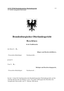 10 WF 255/06 Brandenburgisches Oberlandesgericht