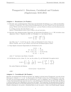 Übungszettel 3 - Rotationen, Corioliskraft und Virialsatz