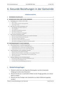 6. Gesunde Beziehungen in der Gemeinde