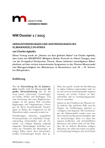 NM Dossier 1 / 2015 - Norddeutsche Mission