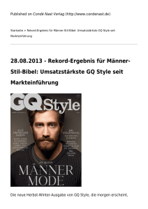 Rekord-Ergebnis für Männer-Stil-Bibel: Umsatzstärkste GQ Style seit