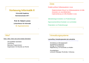 Informatik II, SS 2011, Teil 1 - Uni