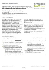 Wesentliche Anlegerinformation IQAM Quality Equity Market Neutral