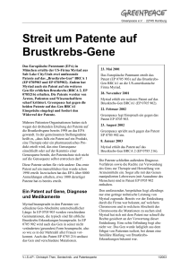 Streit um Patente auf Brustkrebs-Gene