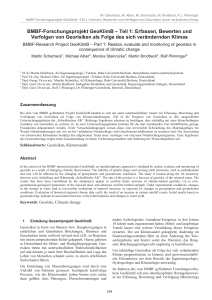 BMBF-Forschungsprojekt GeoKlimB – Teil 1: Erfassen, Bewerten