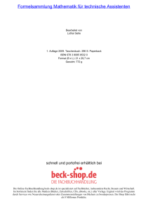 Formelsammlung Mathematik für technische Assistenten - Beck-Shop